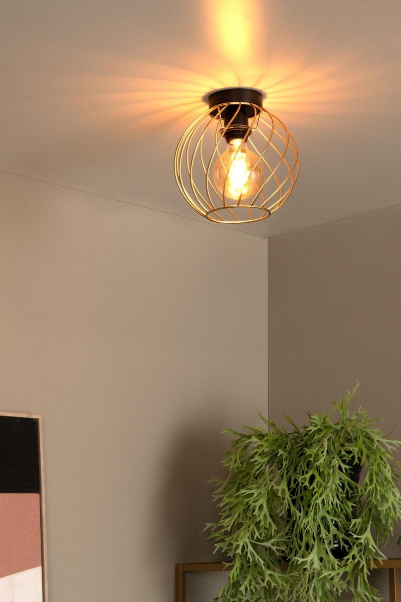 Lucide DANZA - zapustené stropné svietidlo - Ø 25 cm - 1xE27 - matné zlato / mosadz